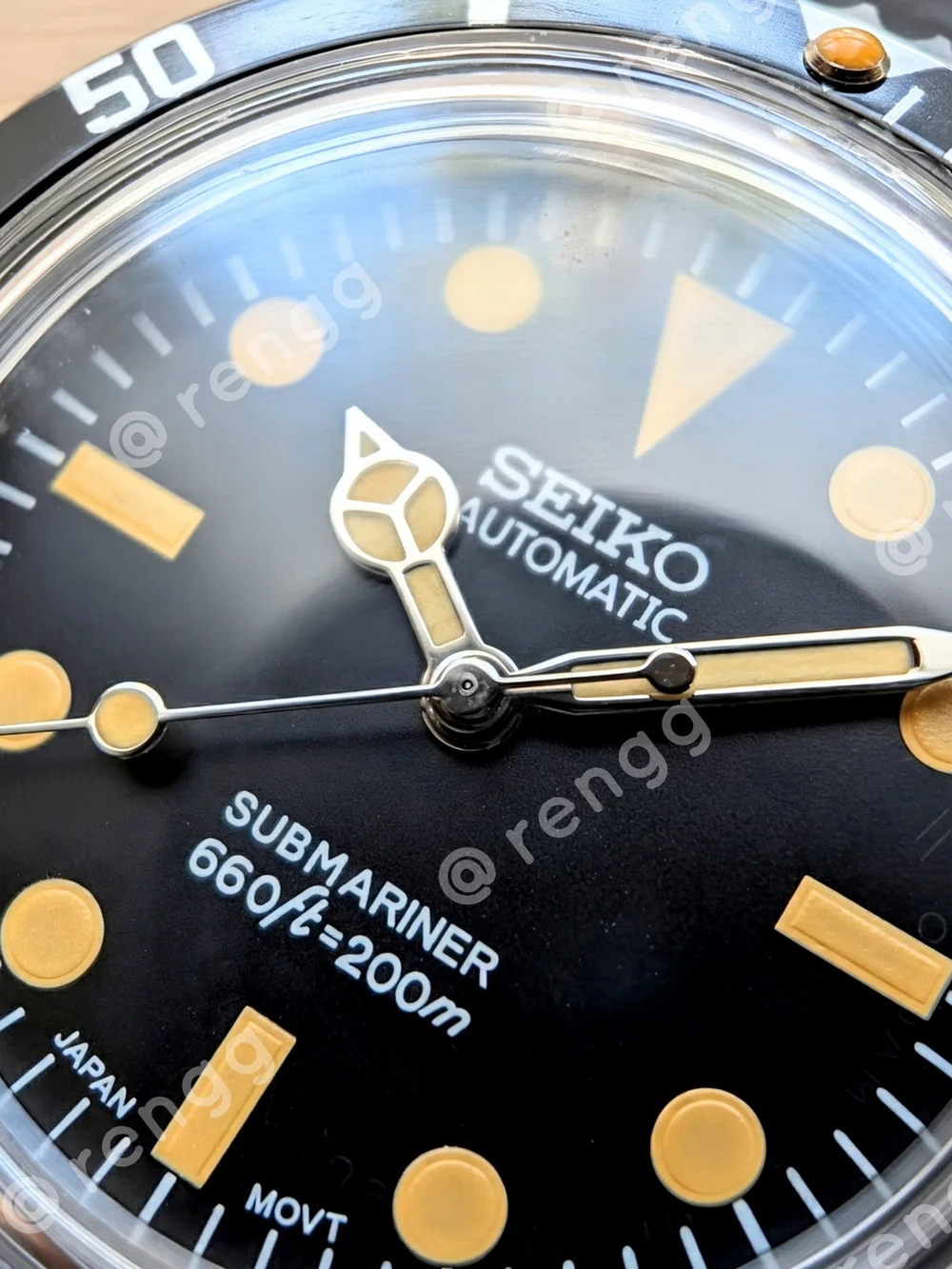 40mm Vintage Style Seiko Submariner Style Diver Mod Watch Smooth Sweep Second